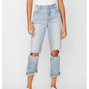 EUC High Waisted Flower Ripped Original GF Jeans